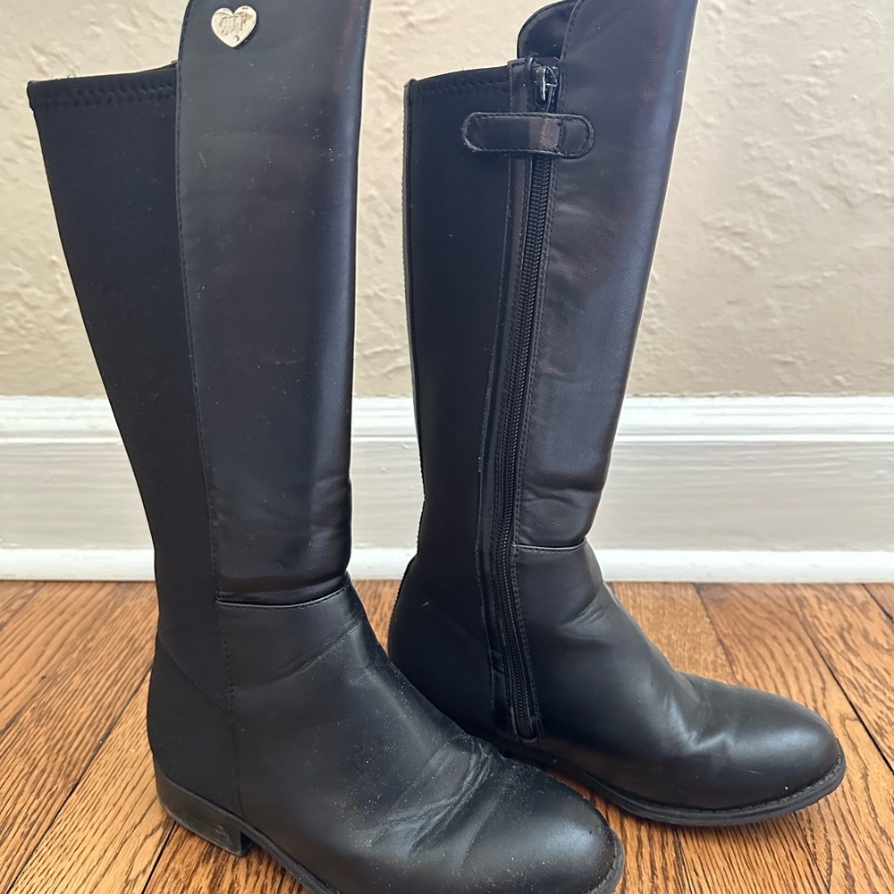 Stuart Weitzman Black Riding Boots with Classic Design